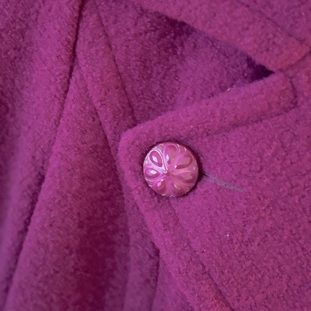 Yinge Ni Fushia Women’s Coat. Sz-10 Barbiecore Purple/Pink. Gorgeous Buttons EUC - Picture 5 of 16